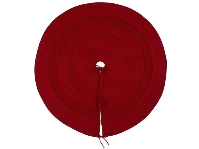 Glitzhome 48-in Red Christmas Tree Skirt