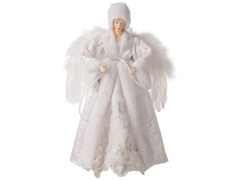 Glitzhome 16-in Angel White Christmas Tree Topper
