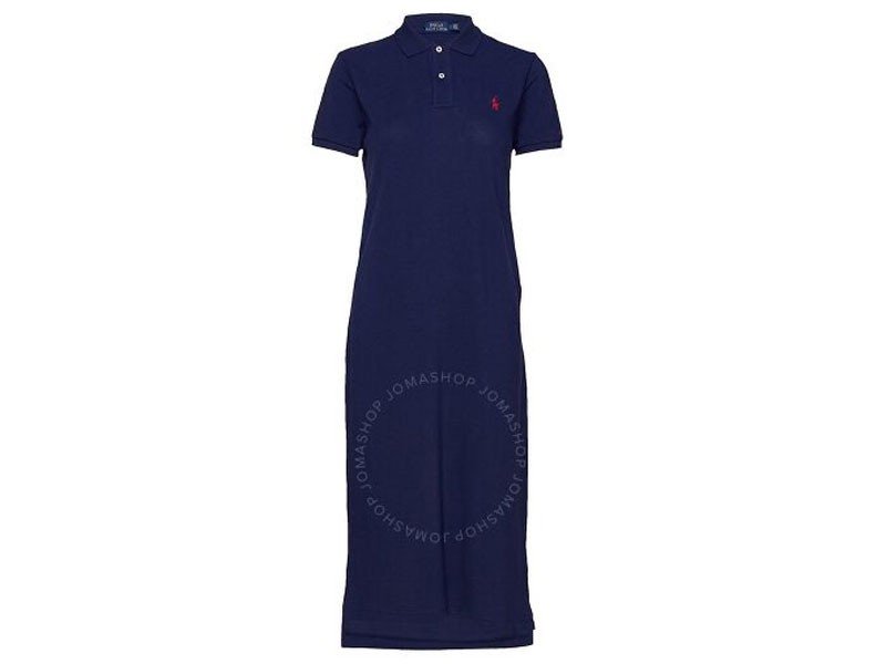 Polo Ralph Lauren Ladies Navy Blue Polo Logo Embroidered Dress