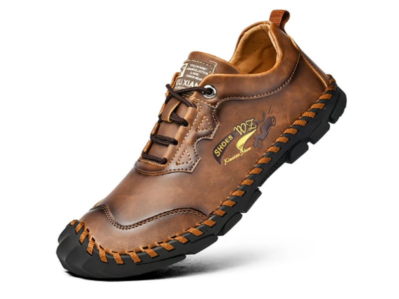 Men's Genuine Leather Hand Stitching Slip Resistant Casual Shoes