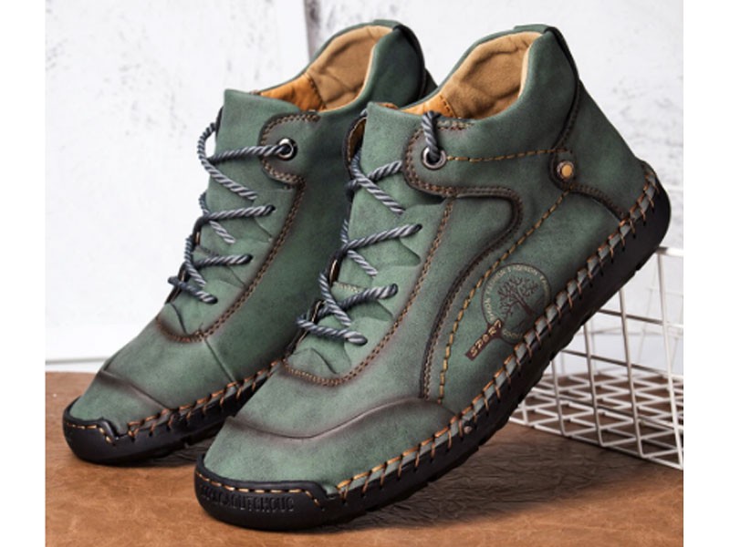 Men's Menico Microfiber Leather Hand Stitching Comfy Non Slip Soft Casual Boots