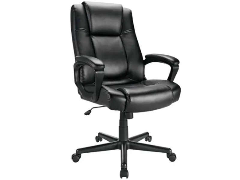 Realspace Hurston Bonded Leather Office High Chair Black