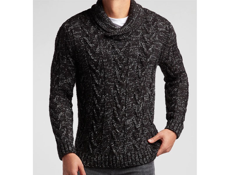 Men's Express X You Cozy Cable Knit Shawl Collar Sweater