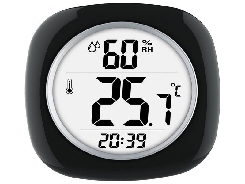 Taylor  Hygrometer Temperature & Time Plastic Digital Thermometer Black