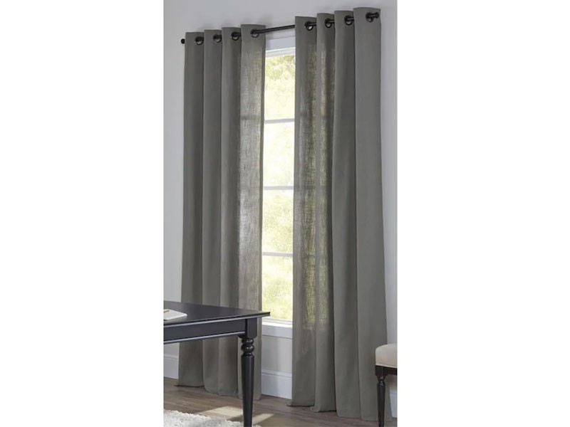 Allen 84-in Grey Polyester Light Filtering Single Curtain Panel
