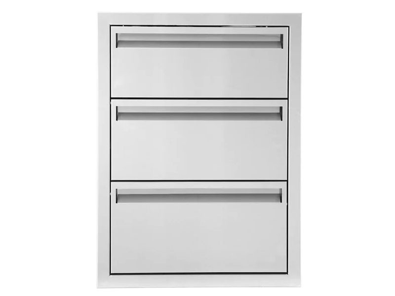 BBQGuys Aspen Series 20-Inch Stainless Steel Triple Access Drawer