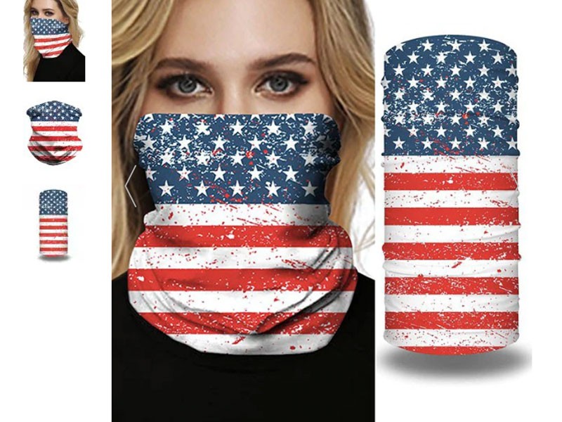 Outdoor Travel Flag Print Protective Mask Scarf For Women