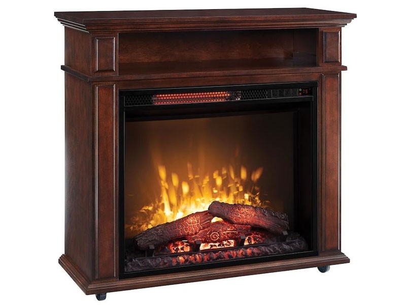 Greentouch 31.5-in W Mahogany Infrared Quartz Electric Fireplace