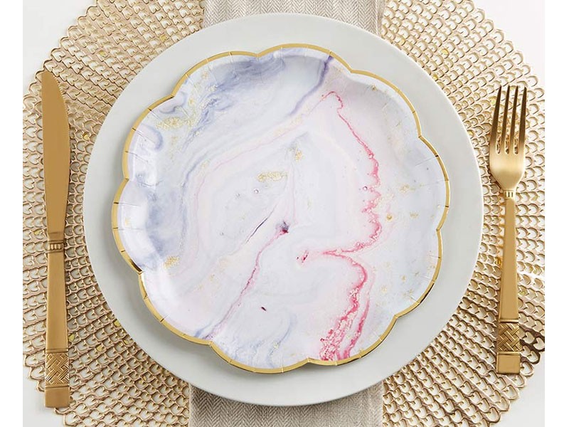 Marbleized 9 in Paper Plates