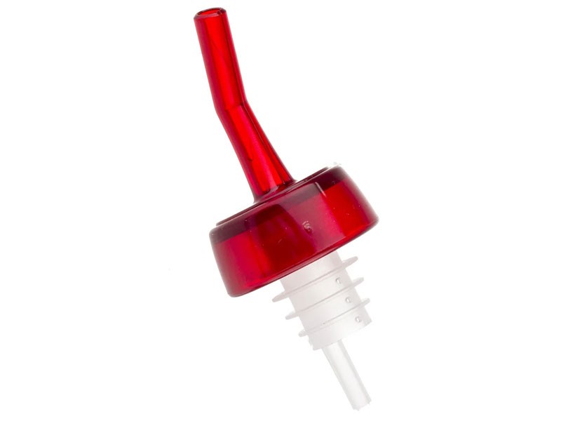 Tablecraft 1806 Free Flow Whiskey Pourer Plastic Red Spout, Red Collar