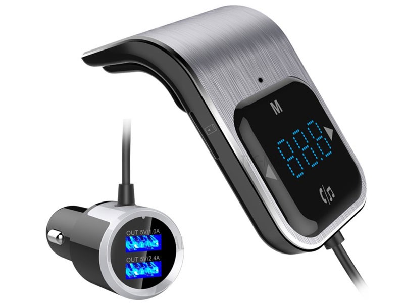 Bluetooth Car MP3 Hand-free Phone Car FM Transmitter Touch Key Silver
