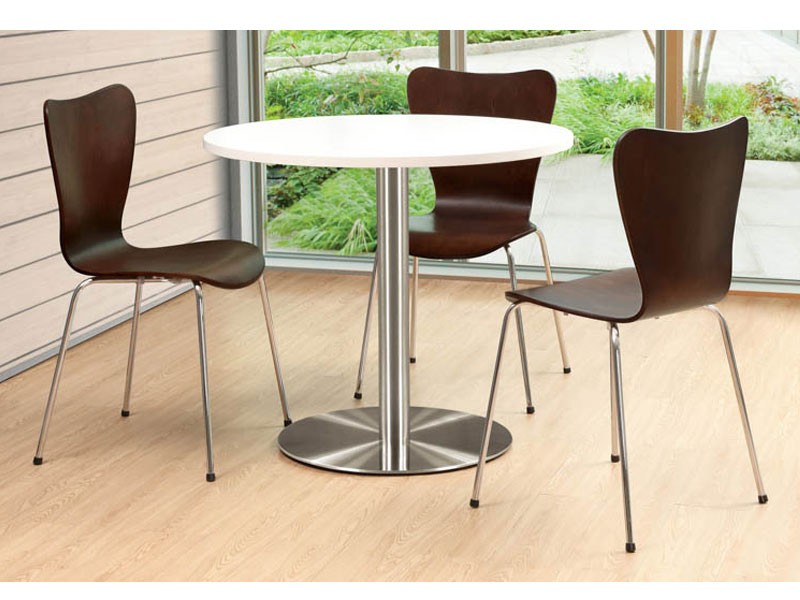 Round Cafeteria Table With Brushed Aluminum Base By Office Source