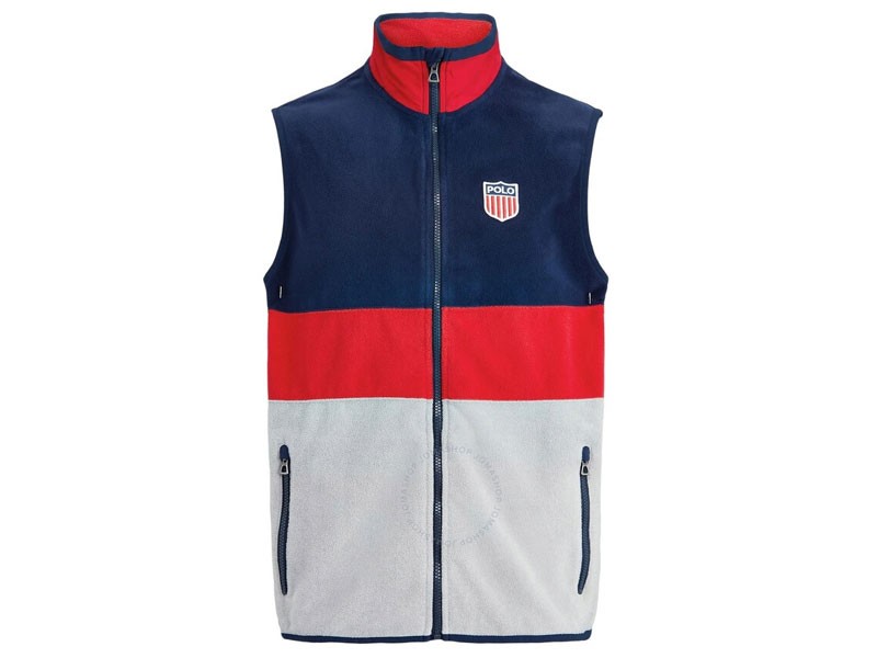Polo Ralph Lauren Polo Colour-block Shield Fleece Gilet Vest For Men