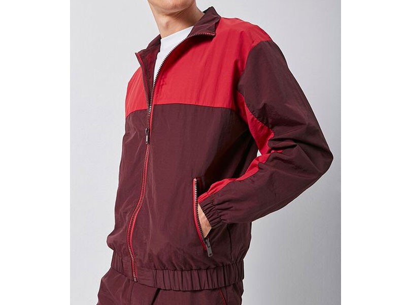 Colorblock Zippered Windbreaker Jacket For Men