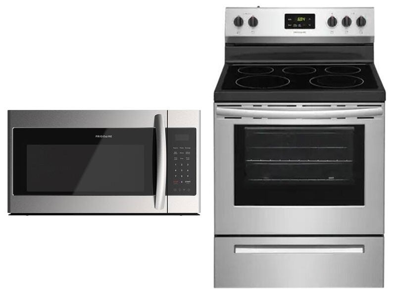 Frigidaire 2 Piece Kitchen Appliances Package With Electric Range Microwave