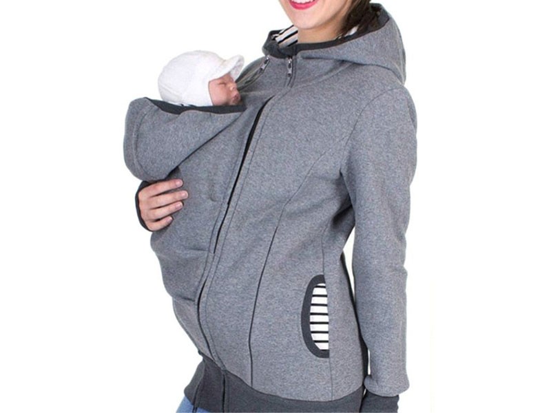 Women's Zip Up Baby Holder Hoodie 2xl