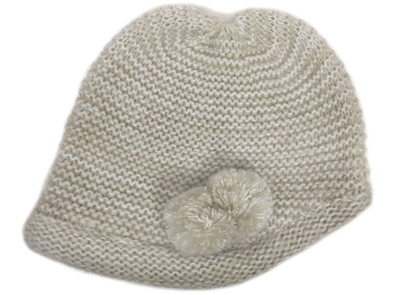 Women's Modena Horizontal Ribbed Hat With 2 Poms