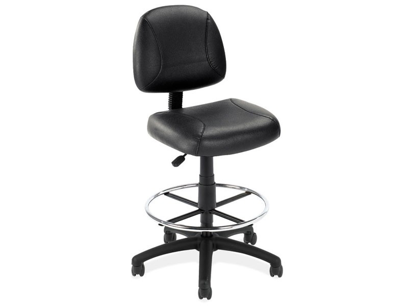 Black Leather Task Stool By Office Source