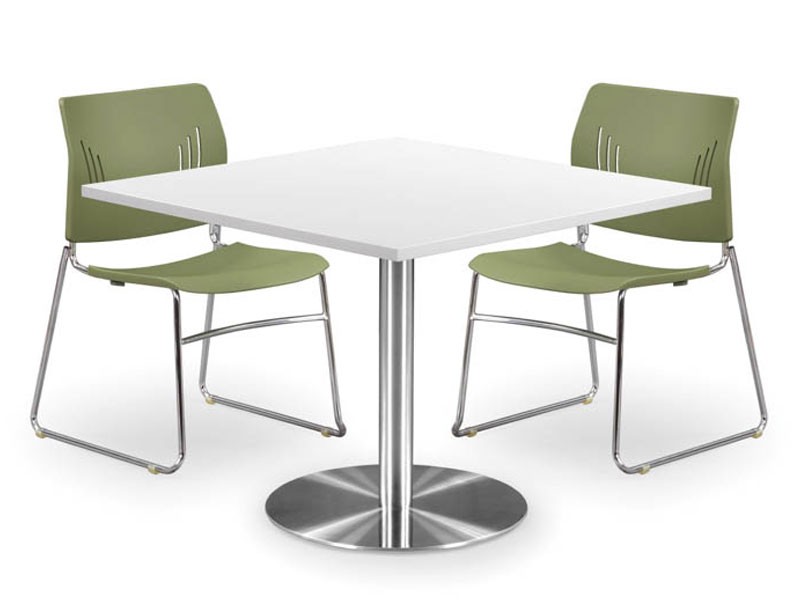Square Cafeteria Table With Brushed Aluminum Base By Office Source