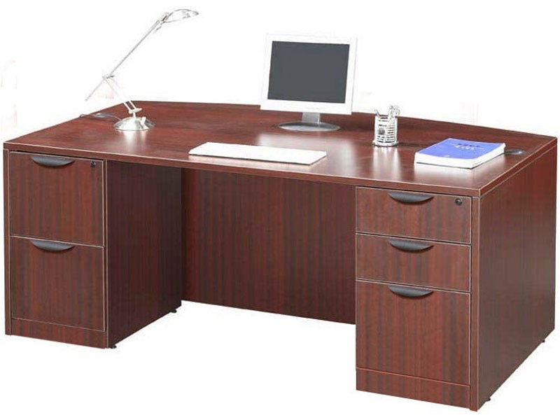 Double Pedestal Bow Front Desk By Office Source