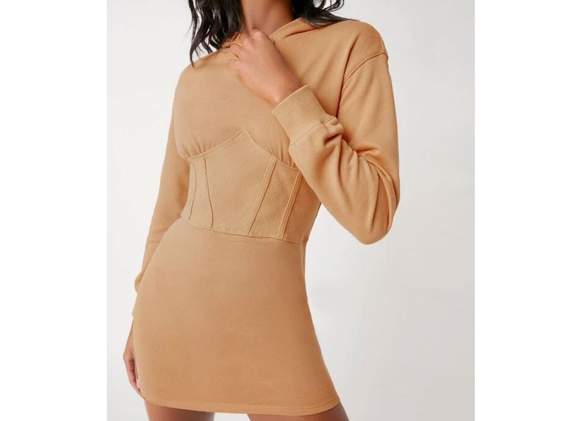 Women's Shein Drop Shoulder Hooded Sweatshirt Dress