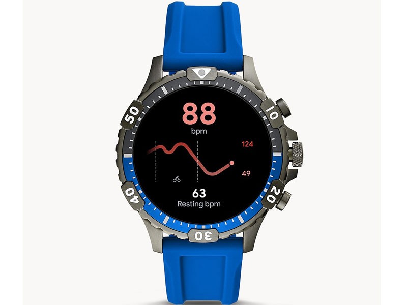 Fossil Gen 5 Smartwatch Garrett HR Blue Silicone For Men & Women