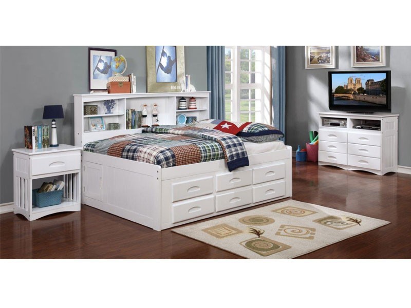 Donco Full Bookcase Daybed With 6 Drawer Under Bed Storage