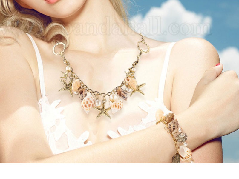 Women's Jewelry Sets With Shell Bib Statement Necklaces & Bracelets