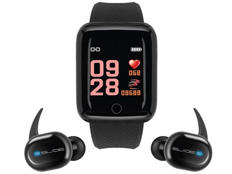 Slide Smart Watch Fitness Tracker And True Wireless Earbuds