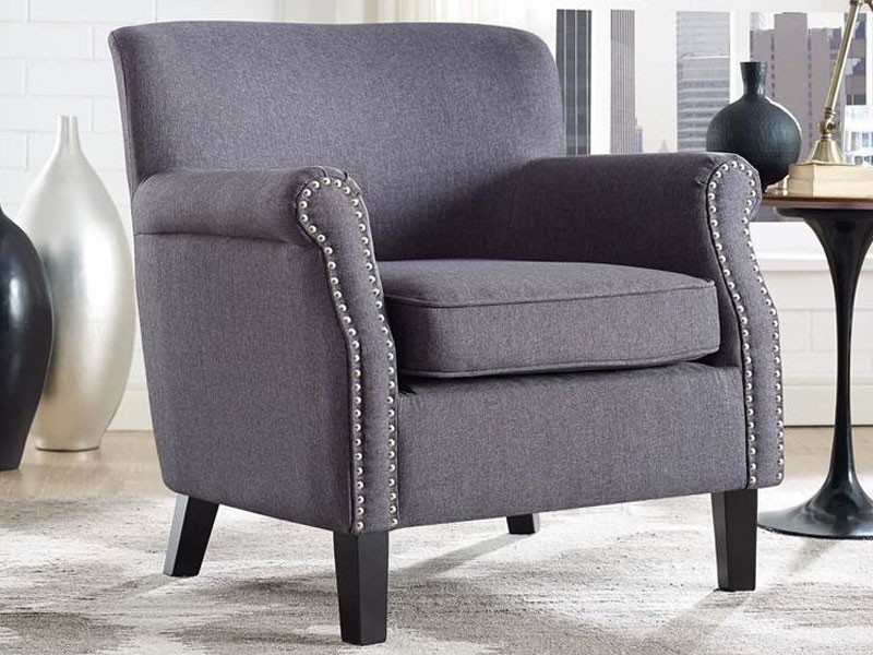 Province Upholstered Fabric Armchair In Gray