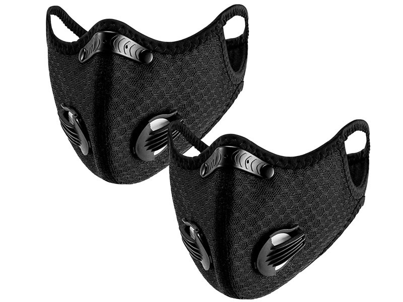 Vivzone Sport Face Mask 2-Pack Black