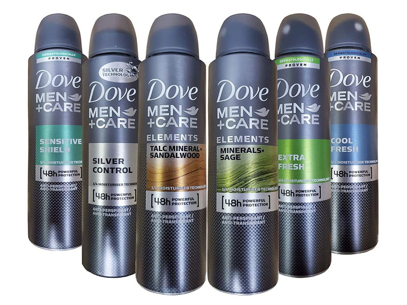 Dove Men Care Dry Spray Antiperspirant Deodorant 150 ML Pack of 6 Mixed Scents
