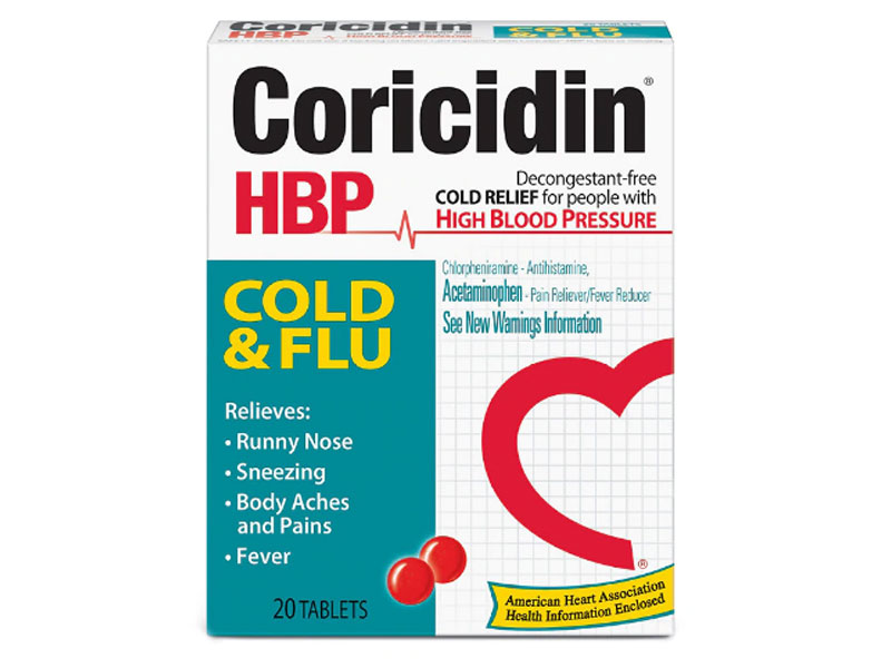 Coricidin HBP Cold & Flu for People With High Blood Pressure Tablets