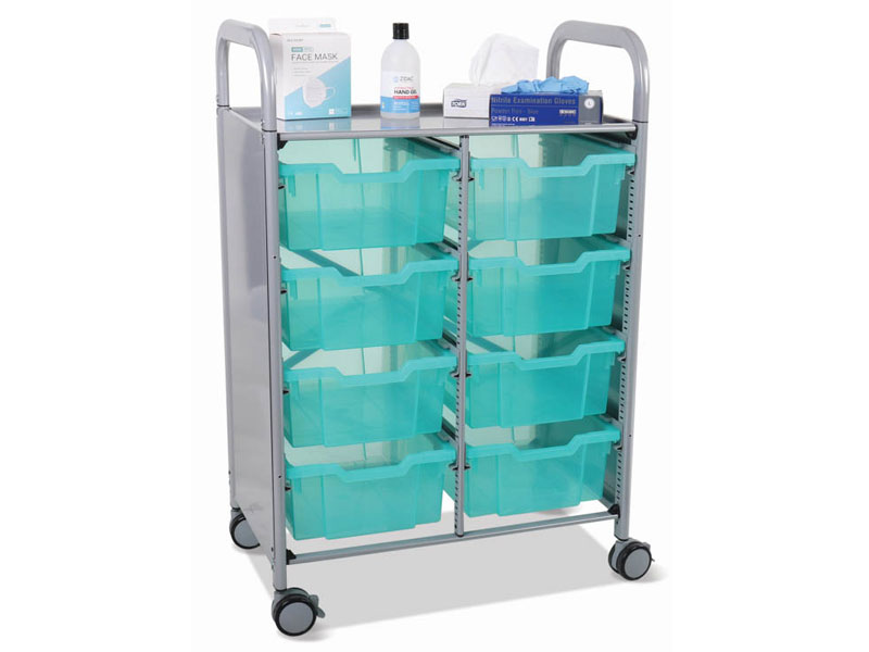 Double Sanitation Protective Equipment Distribution Cart By Gratnells
