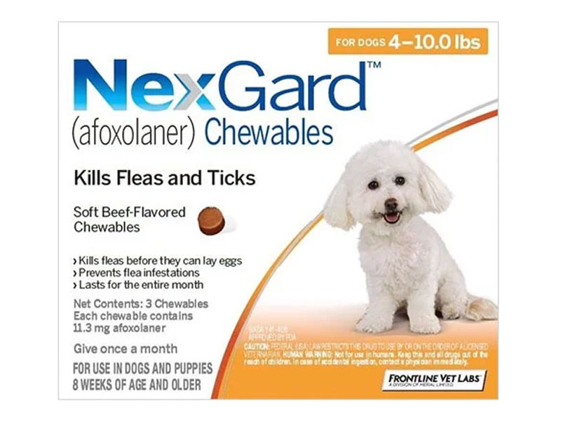 Nexgard Chewables For Dogs 2 4 Kg Orange