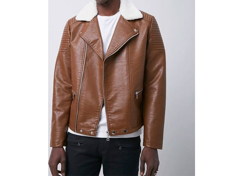 Men's Faux Leather Moto Jacket