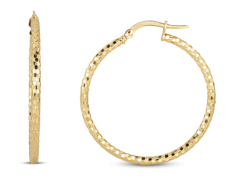 Women's Hoop Earrings 10K Yellow Gold