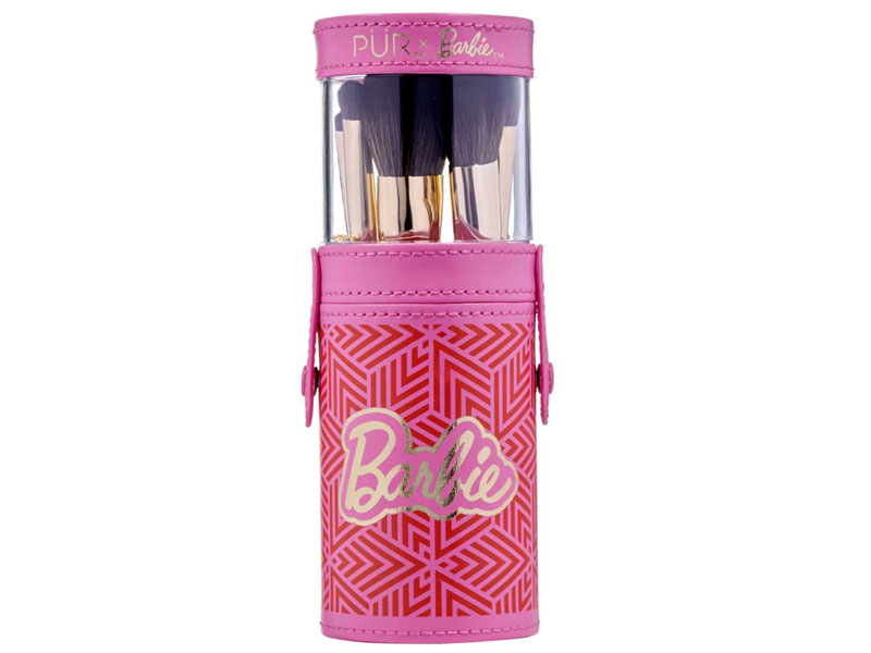 PUR X Barbie Brush'n Sparkle Signature 5-Piece Cruelty Free Brush Set With Bag