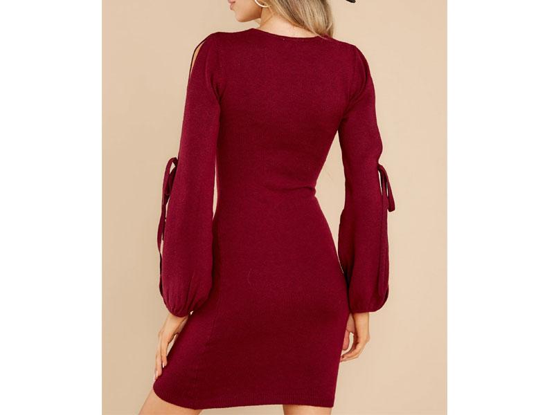 Women's Scenic Route Burgundy Sweater Dress