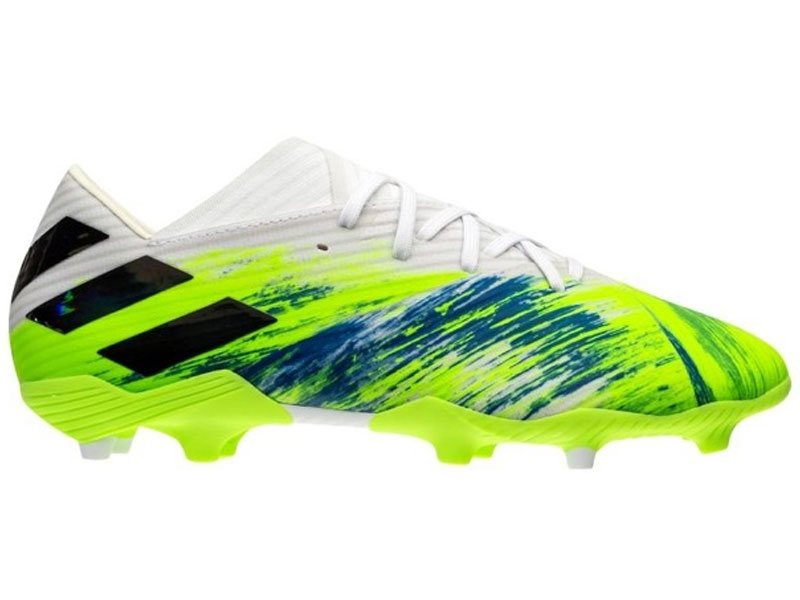 Adidas Nemeziz 19.2 FG White Black Green Firm Ground Soccer Cleats Shoes