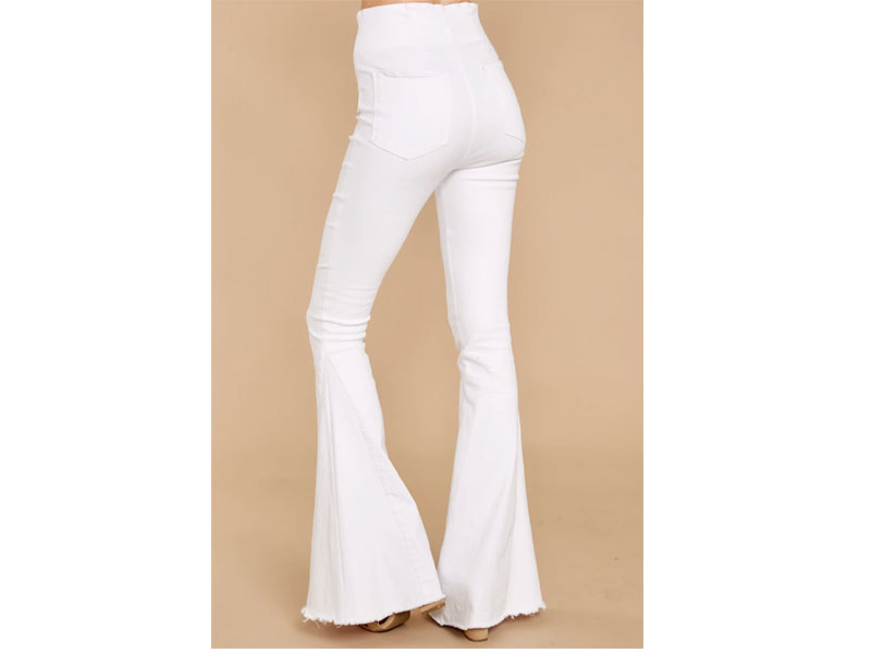 Women's Diggin' These White Flare Jeans