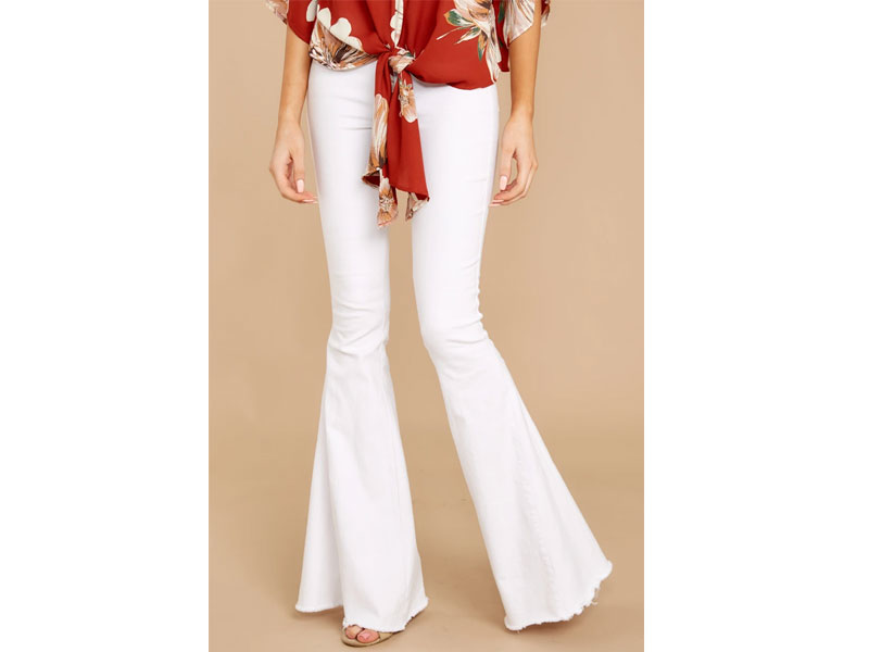 Women's Diggin' These White Flare Jeans