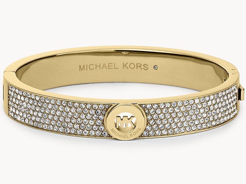 Michael Kors Women's Gold-Tone Pave Fulton Hinge Bracelet