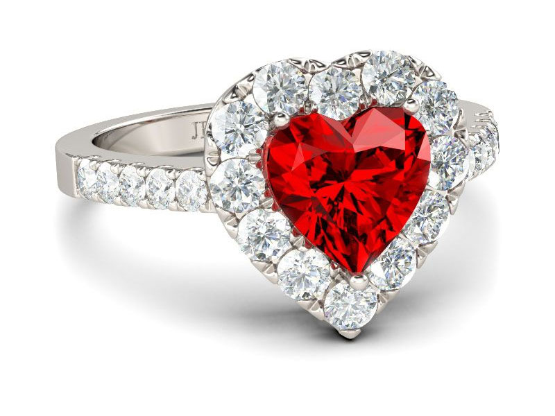 Jeulia Halo Heart Cut Sterling Silver Ring For Women