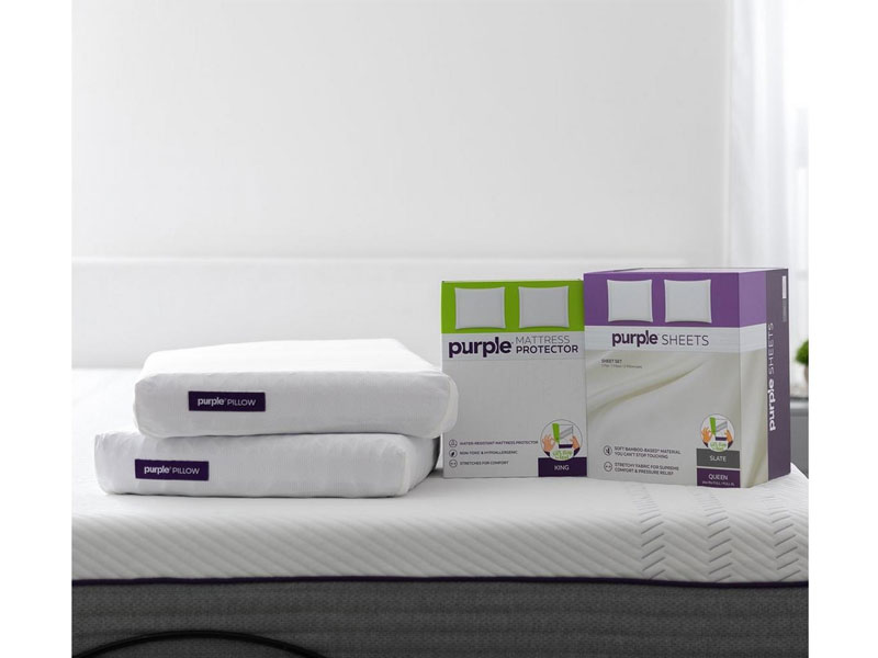 Purple Bundle Includes 2 Pillows 1 Sheet Set & 1 Mattress Protector