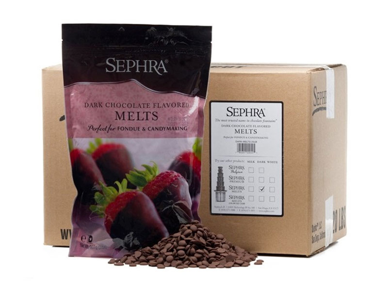 Sephra Dark Chocolate Melts, Candy Making & Dipping Chocolate 20lb Case