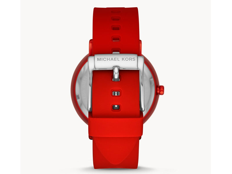 Michael Kors Charley Three-Hand Red Silicone Watch For Men
