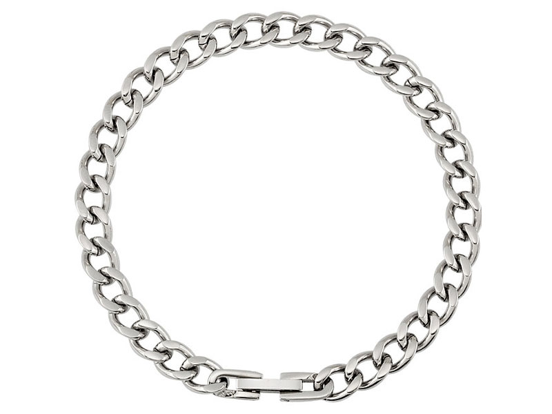 Men's Stainless Steel 7mm Diamond Cut Curb Bracelet