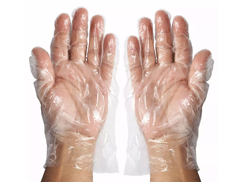 Winco GLP-M 500 Disposable Textured Glove Size Medium Polyethylene