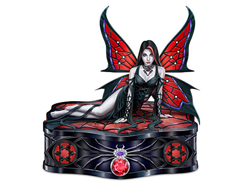 Anne Stokes The Spider's Web Keepsake Box With Faux Gems